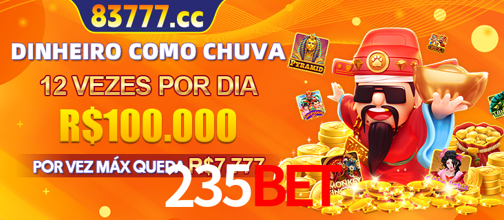 Banner do programa de recompensas Recomende para amigos do 235bet, detalhando os bônus por convidar amigos, com prêmios que chegam a R$288.888.
