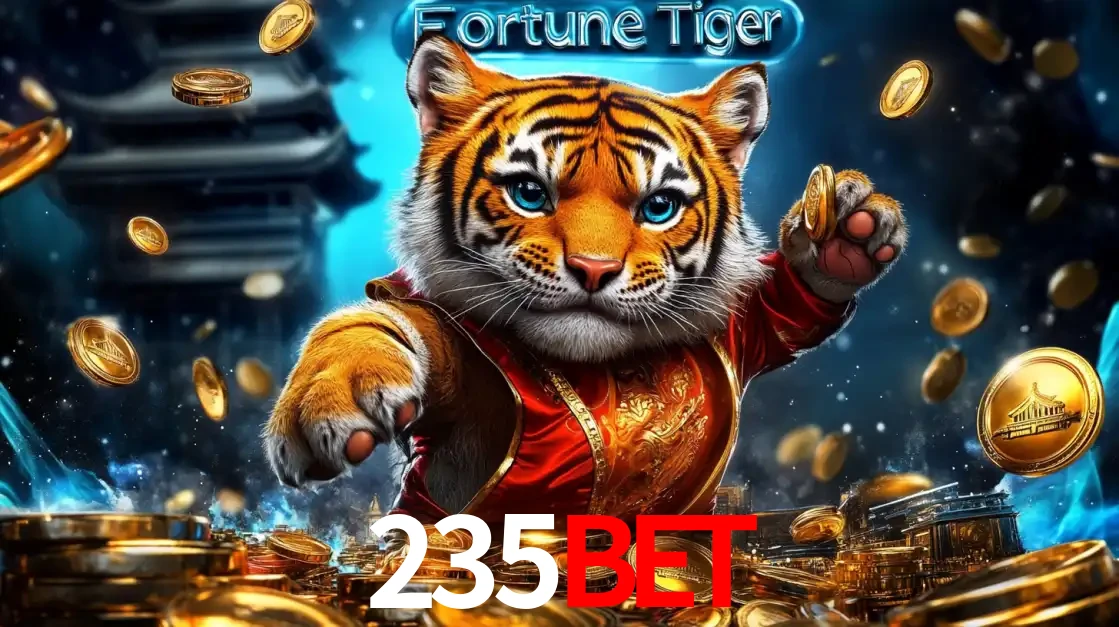 Imagem promocional do jogo de slot Fortune Tiger, com um tigre majestoso em traje tradicional cercado por uma fortuna em moedas de ouro, disponível agora no cassino 235bet.